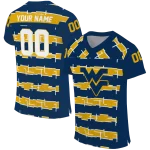 custom west virginia mountaineers layered grids blue jersey best selling