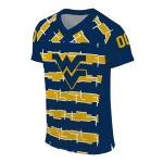 custom west virginia mountaineers layered grids blue jersey best selling