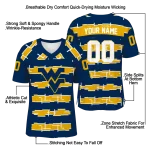 custom west virginia mountaineers layered grids blue jersey best selling