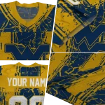 custom west virginia mountaineers rugged stripes blue jersey best selling
