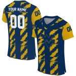custom west virginia mountaineers stripe block blue jersey best selling