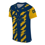 custom west virginia mountaineers stripe block blue jersey best selling