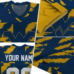 custom west virginia mountaineers stripe block blue jersey best selling