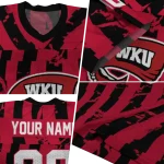 custom western kentucky hilltoppers stripe splatter red jersey best selling