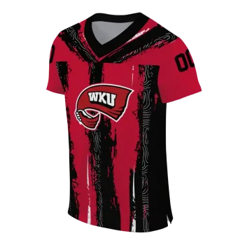 custom western kentucky hilltoppers striped texture red jersey fashion forward