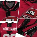 custom western kentucky hilltoppers striped texture red jersey best selling