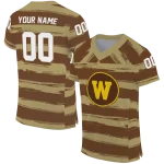 custom western michigan broncos art stripe brown jersey best selling