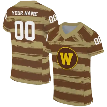 custom western michigan broncos art stripe brown jersey best selling