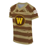 custom western michigan broncos art stripe brown jersey best selling