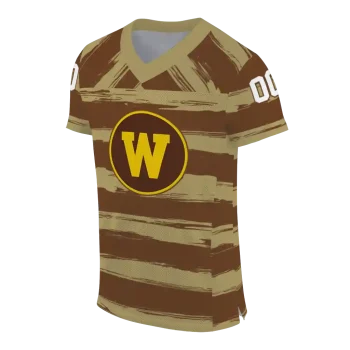 custom western michigan broncos art stripe brown jersey fashion forward