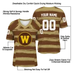 custom western michigan broncos art stripe brown jersey best selling