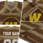 custom western michigan broncos art stripe brown jersey best selling