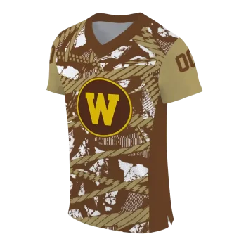 custom western michigan broncos camo shatter brown jersey fashion forward