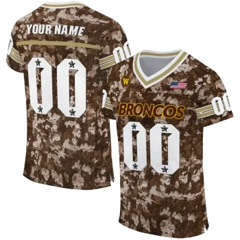 custom western michigan broncos camouflage abstract brown jersey best selling