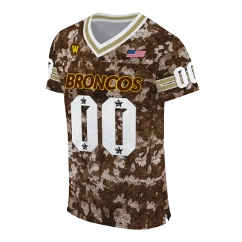 custom western michigan broncos camouflage abstract brown jersey fashion forward