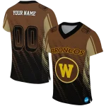 custom western michigan broncos halftone flow brown black jersey best selling