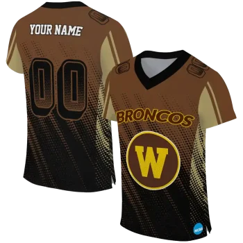 custom western michigan broncos halftone flow brown black jersey best selling