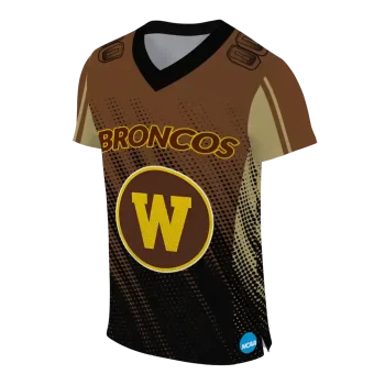 custom western michigan broncos halftone flow brown black jersey fashion forward