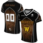 custom western michigan broncos halftone slant brown black jersey best selling