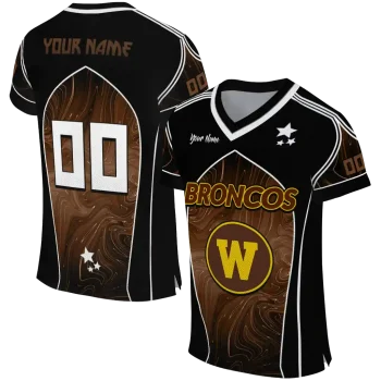 custom western michigan broncos halftone slant brown black jersey best selling