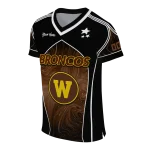 custom western michigan broncos halftone slant brown black jersey best selling