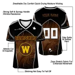 custom western michigan broncos halftone slant brown black jersey best selling