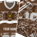 custom western michigan broncos mirrored pattern brown jersey best selling