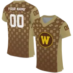 custom western michigan broncos stacked rectangle brown jersey best selling