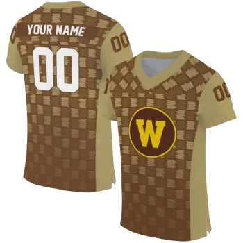 custom western michigan broncos stacked rectangle brown jersey best selling