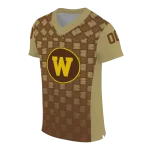 custom western michigan broncos stacked rectangle brown jersey best selling