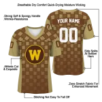 custom western michigan broncos stacked rectangle brown jersey best selling