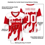custom wisconsin badgers dripping flames red white jersey best selling