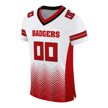 custom wisconsin badgers halftone sweep white black jersey fashion forward