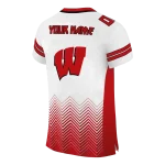 custom wisconsin badgers halftone sweep white black jersey best selling
