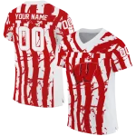 custom wisconsin badgers stripe splatter red jersey best selling