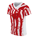 custom wisconsin badgers stripe splatter red jersey best selling