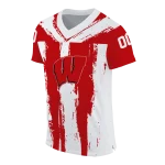 custom wisconsin badgers striped texture red jersey best selling