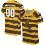 custom wyoming cowboys art stripe brown jersey best selling