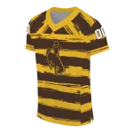 custom wyoming cowboys art stripe brown jersey best selling