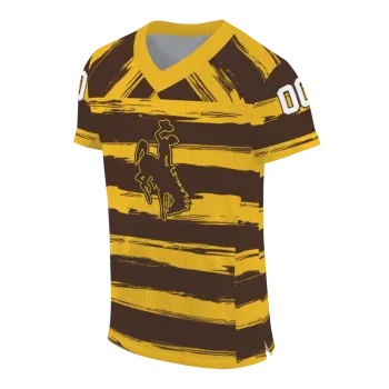 custom wyoming cowboys art stripe brown jersey fashion forward