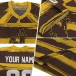 custom wyoming cowboys art stripe brown jersey best selling