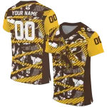 custom wyoming cowboys camo shatter brown jersey best selling