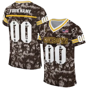 custom wyoming cowboys camouflage abstract brown jersey best selling