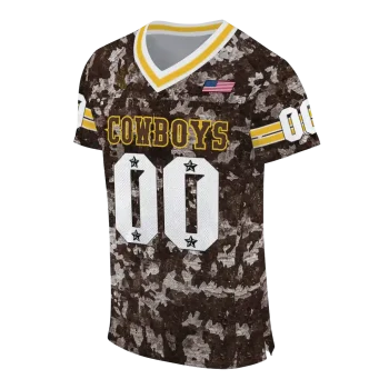 custom wyoming cowboys camouflage abstract brown jersey fashion forward