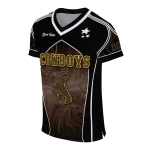 custom wyoming cowboys halftone slant brown black jersey best selling