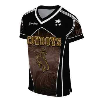 custom wyoming cowboys halftone slant brown black jersey fashion forward