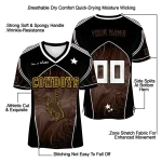 custom wyoming cowboys halftone slant brown black jersey best selling