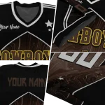 custom wyoming cowboys halftone slant brown black jersey best selling