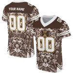 custom wyoming cowboys mirrored pattern brown jersey best selling