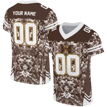 custom wyoming cowboys mirrored pattern brown jersey best selling